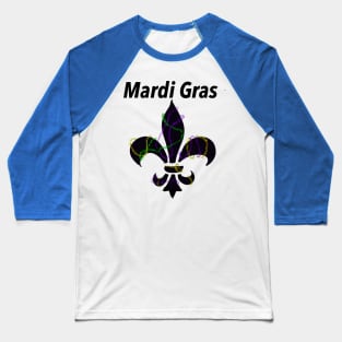 Fleur de Lis Mardi Gras Baseball T-Shirt